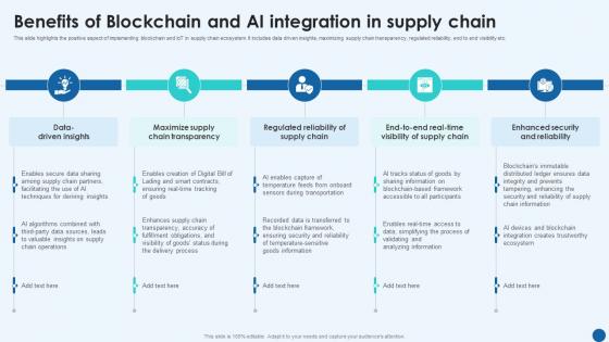 Revolutionizing Supply Chain Benefits Of Blockchain And Ai Integration In Supply Chain BCT SS