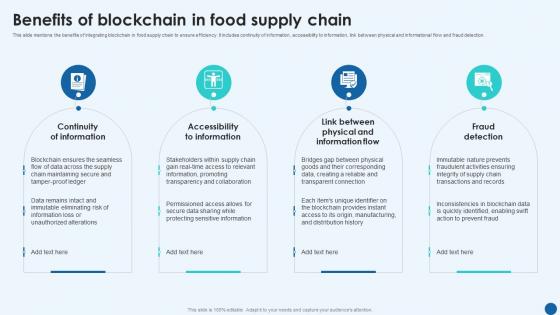 Revolutionizing Supply Chain Benefits Of Blockchain In Food Supply Chain BCT SS