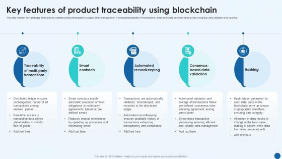 Revolutionizing Supply Chain Key Features Of Product Traceability Using Blockchain BCT SS