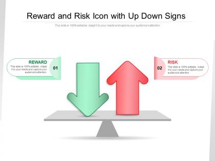 Reward and risk icon with up down signs