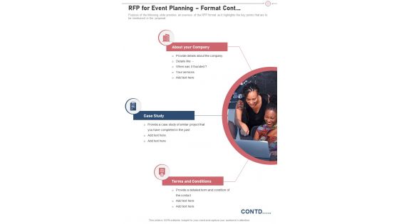 Rfp For Event Planning Format Cont One Pager Sample Example Document