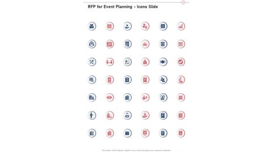 Rfp For Event Planning Icons Slide One Pager Sample Example Document