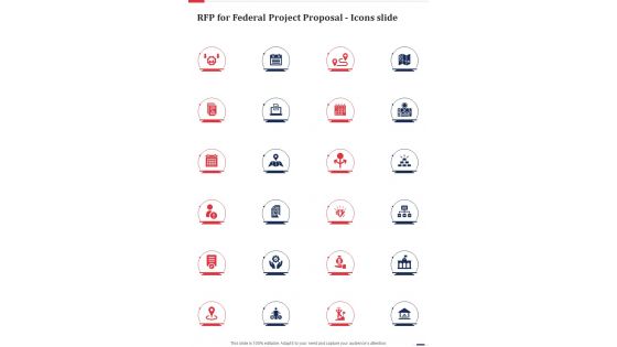 RFP For Federal Project Proposal Icons Slide One Pager Sample Example Document