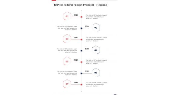 RFP For Federal Project Proposal Timeline One Pager Sample Example Document