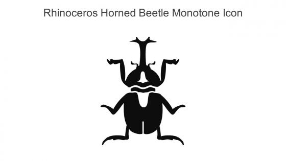 Rhinoceros Horned Beetle Monotone Icon In Powerpoint Pptx Png And Editable Eps Format