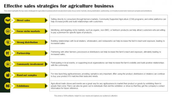 Rice Farming Business Effective Sales Strategies For Agriculture Business BP SS