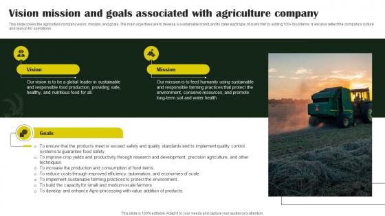 Rice Farming Business Vision Mission And Goals Associated With Agriculture Company BP SS