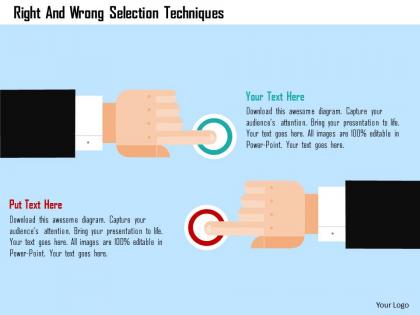 Right and wrong selection techniques flat powerpoint design
