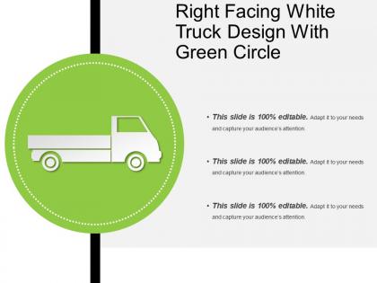 Right facing white truck design with green circle
