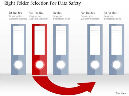 Right folder selection for data safety flat powerpoint design