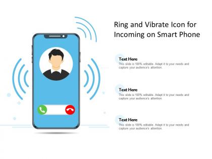 Ring and vibrate icon for incoming on smart phone