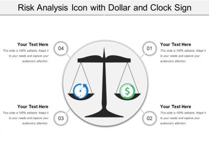 Risk analysis icon with dollar and clock sign