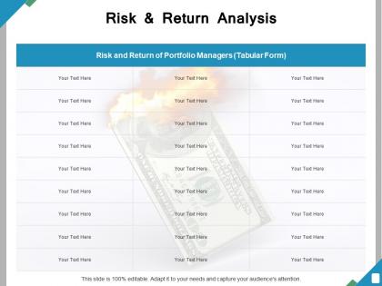 Risk and return analysis ppt powerpoint presentation file graphics