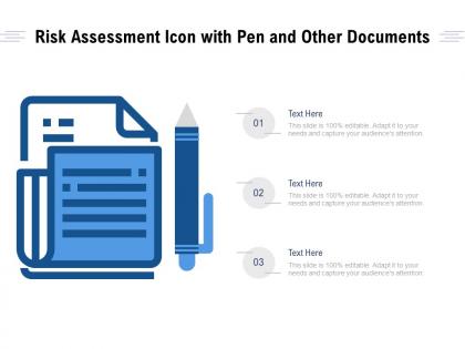 Risk assessment icon with pen and other documents