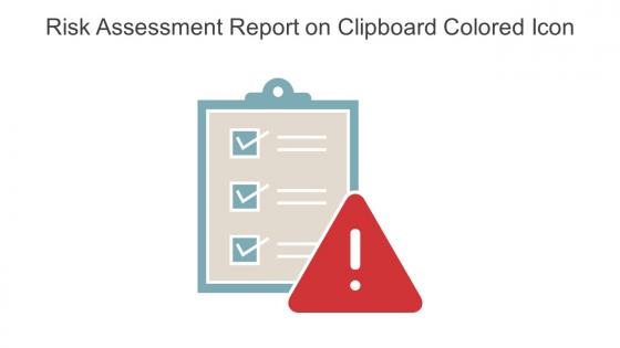 Risk Assessment Report On Clipboard Colored Icon In Powerpoint Pptx Png And Editable Eps Format