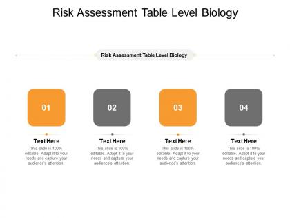 Risk assessment table level biology ppt powerpoint presentation layouts pictures cpb