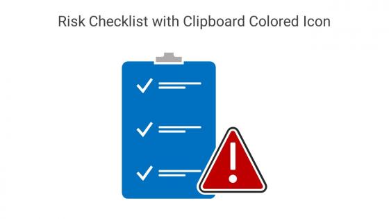 Risk Checklist With Clipboard Colored Icon In Powerpoint Pptx Png And Editable Eps Format
