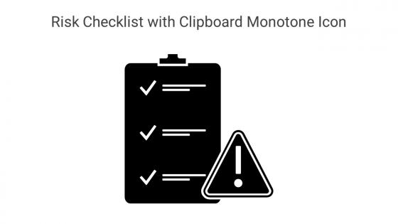 Risk Checklist With Clipboard Monotone Icon In Powerpoint Pptx Png And Editable Eps Format