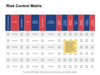 Risk control matrix probability description ppt powerpoint presentation gallery example