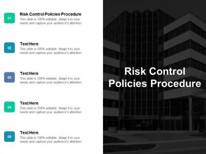 Risk control policies procedure ppt powerpoint presentation show slide cpb