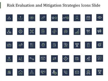 Risk evaluation and mitigation strategies icons slide portfolio ppt powerpoint presentation slides