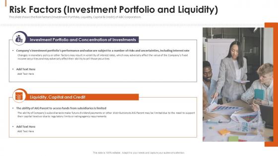 Risk Factors Investment Portfolio And Liquidity Financial Reporting To Disclose Related