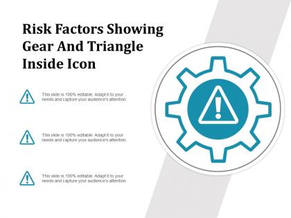 Risk factors showing gear and triangle inside icon