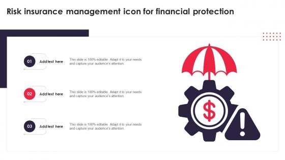 Risk Insurance Management Icon For Financial Protection