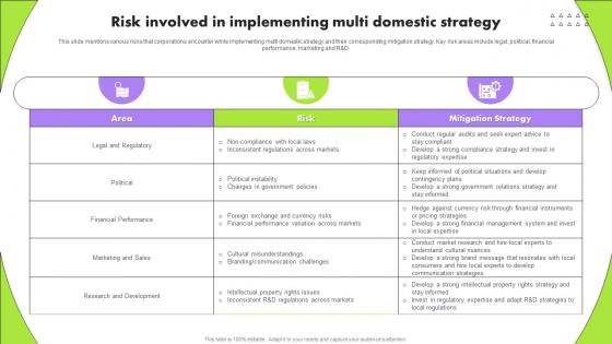 Risk Involved In Implementing Multi Domestic Multinational Strategy For Organizations Strategy SS