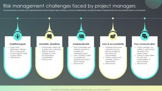 Risk Management Challenges Faced By Project Strategies For Effective Risk Mitigation