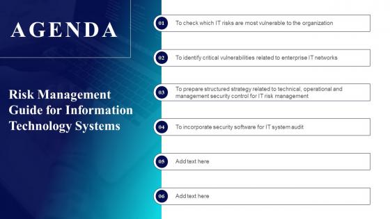 Risk Management Guide For Information Technology Systems Agenda