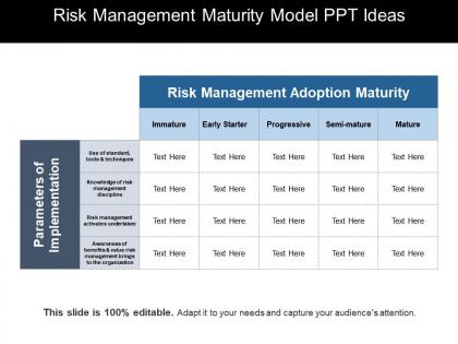 Risk management maturity model ppt ideas