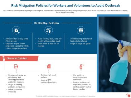 Risk mitigation policies for workers and volunteers to avoid outbreak ppt influencers