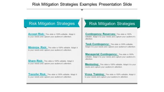 Risk mitigation strategies examples presentation slide