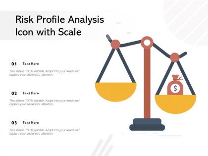 Risk profile analysis icon with scale