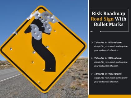 Risk roadmap road sign with bullet marks