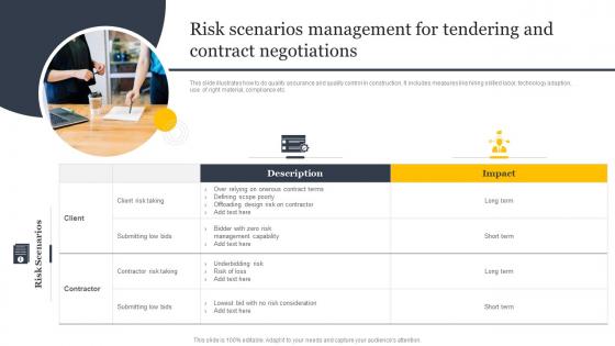 Risk Scenarios Management For Tendering And Contract Negotiations
