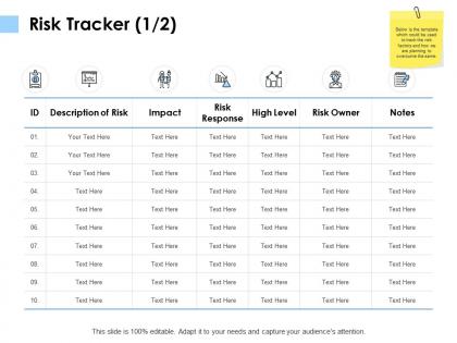 Risk tracker impact response ppt powerpoint presentation slides ideas