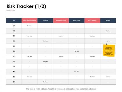 Risk tracker ppt powerpoint presentation portfolio backgrounds