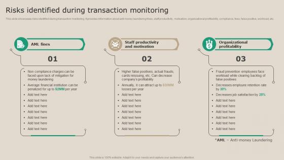 Risks Identified During Transaction Monitoring Real Time Transaction Monitoring Tools
