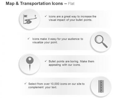 Road flag magnifier key roadmap ppt icons graphics