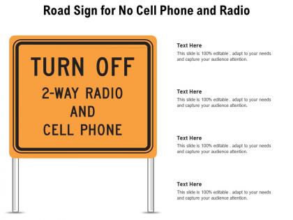Road sign for no cell phone and radio