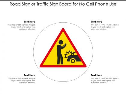 Road sign or traffic sign board for no cell phone use