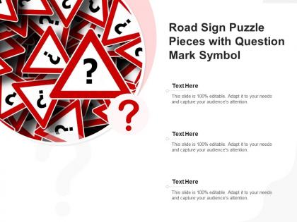 Road sign puzzle pieces with question mark symbol
