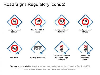 Road signs regulatory icons 2 powerpoint layout