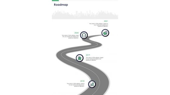 Roadmap Business Sales Proposal One Pager Sample Example Document