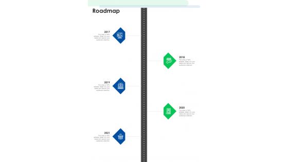 Roadmap Business Transformation Proposal One Pager Sample Example Document