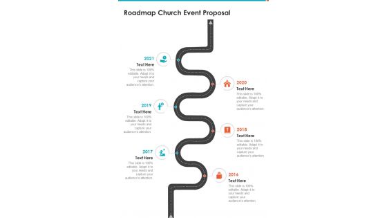 Roadmap Church Event Proposal One Pager Sample Example Document