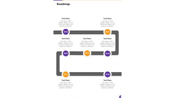 Roadmap Content Marketing Freelance Proposal One Pager Sample Example Document