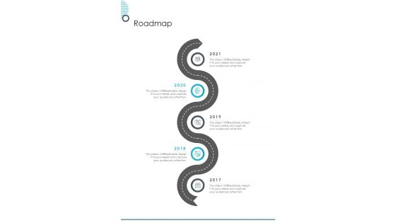 Roadmap E Mail Business Proposal One Pager Sample Example Document